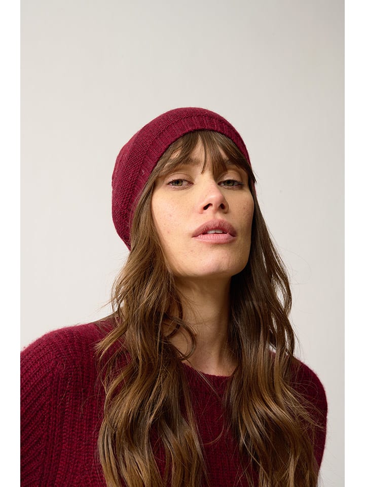 Perfect Cashmere Kaszmirowa czapka "Signy" w kolorze bordowym rozmiar: onesize