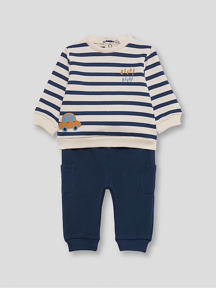 Street MONKEY 2-częściowy zestaw w kolorze beżowo-granatowym rozmiar: 68