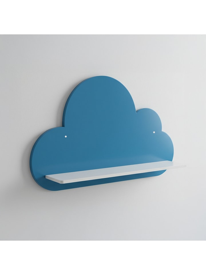 Woody Kids Regał ścienny w kolorze biało-niebieskim - 33 x 25 x 10 cm rozmiar: onesize