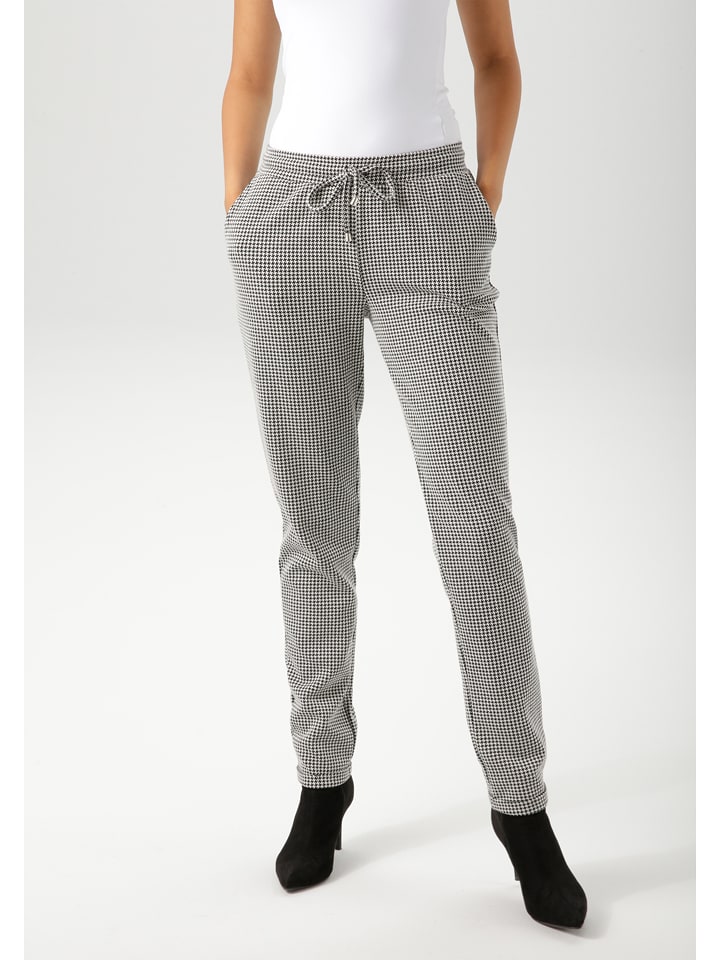 Aniston Spodnie w kolorze czarno-białym rozmiar: 40