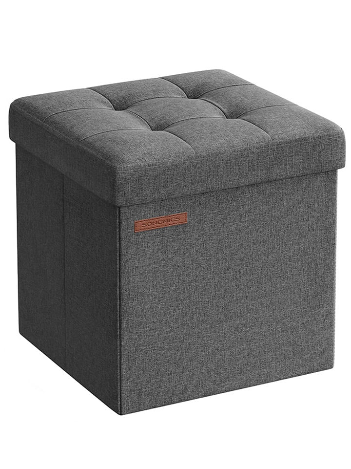 SONGMICS Hocker w kolorze szarym ze schowkiem - 30 x 30 x 30 cm rozmiar: onesize