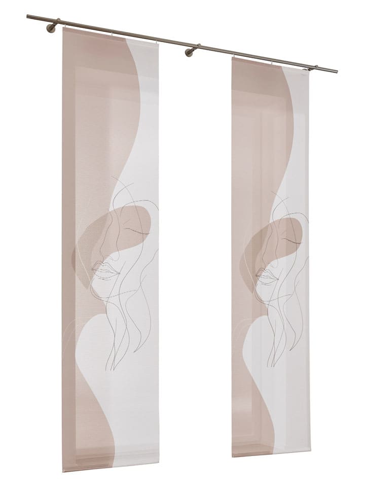 heine home Zasłona przesuwna w kolorze beżowym rozmiar: 245x57 cm