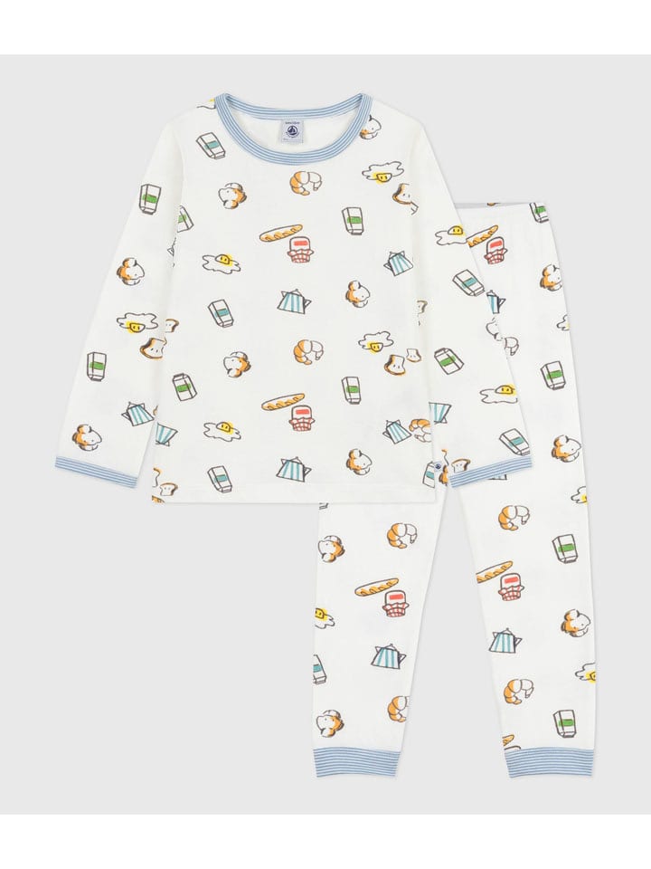 PETIT BATEAU Piżama w kolorze białym ze wzorem rozmiar: 152