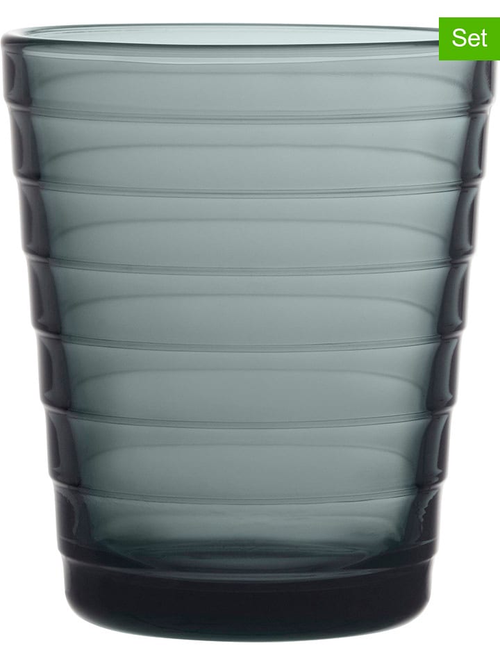 iittala Szklanki (2 szt.) "Aino Aalto" w kolorze ciemnoszarym - 220 ml rozmiar: onesize