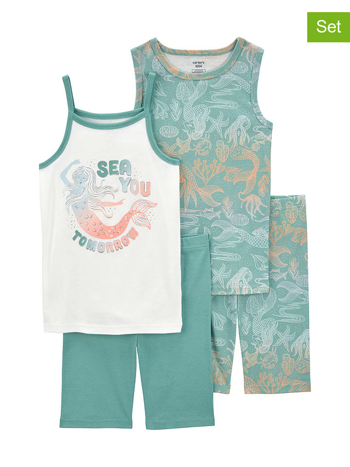 carter's Piżamy (2 szt.) w kolorze biało-turkusowym rozmiar: 122