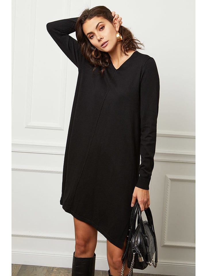 Joséfine Sukienka dzianinowa "Farel" w kolorze czarnym rozmiar: XL