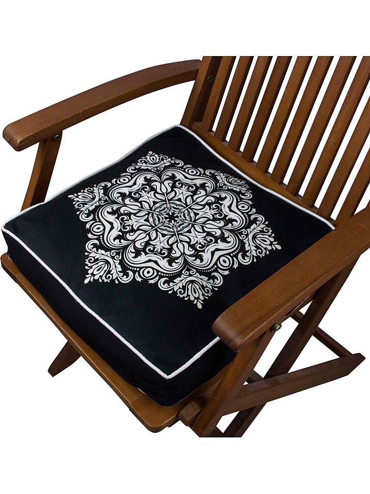 FLORIANE GARDEN Poduszka w kolorze czarnym na krzesło rozmiar: 42x42 cm