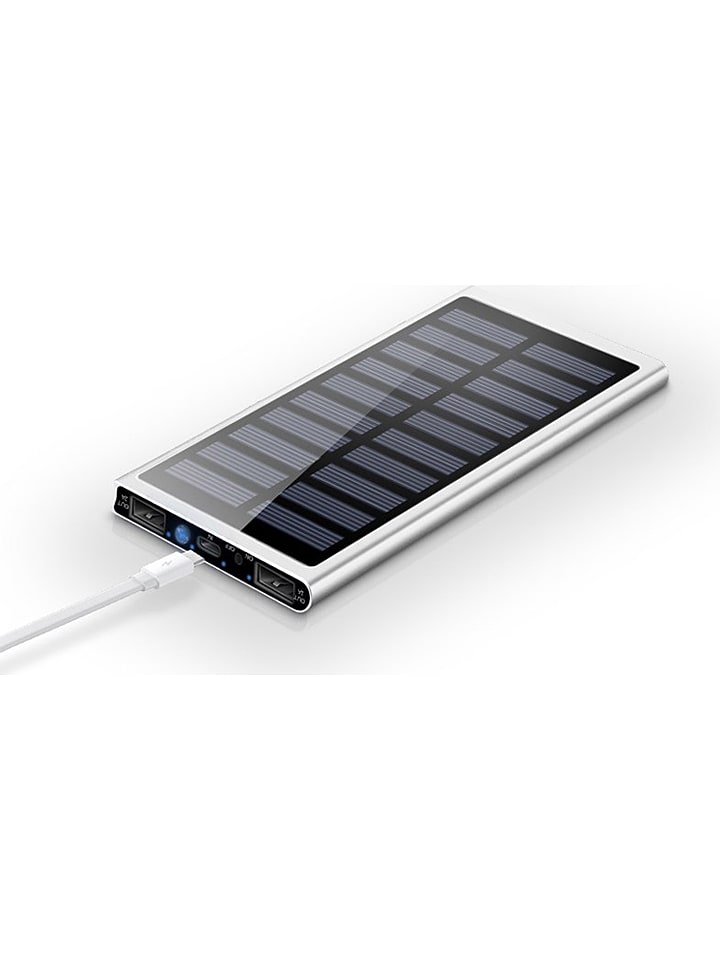 SWEET ACCESS Powerbank solarny w kolorze srebrnym - 20.000 mAh rozmiar: onesize