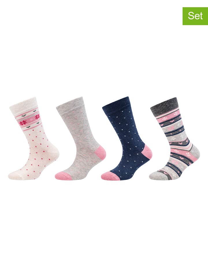 camano Skarpety (8 par) w kolorze szaro-jasnoróżowo-granatowym rozmiar: 27-30