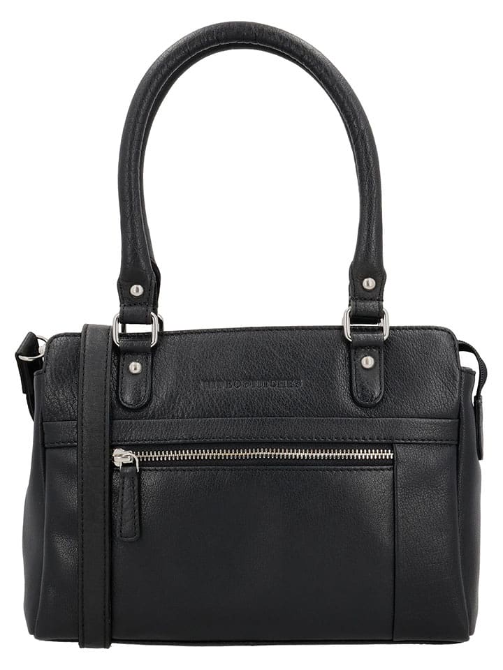 HIDE & STITCHES Skórzana torebka w kolorze czarnym - 35 x 22 x 8 cm rozmiar: onesize