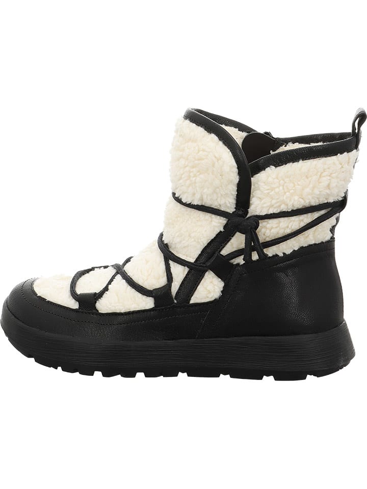 Think! Skórzane kozaki zimowe w kolorze biało-czarnym rozmiar: 36