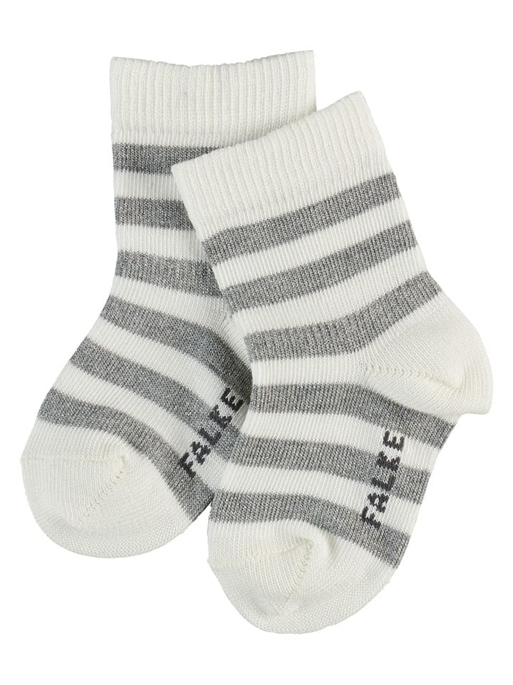 Falke Skarpety w kolorze biało-szarym rozmiar: 74/80