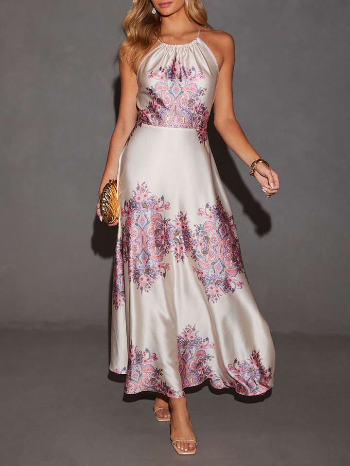 Milan Kiss Sukienka w kolorze kremowo-fioletowym rozmiar: L