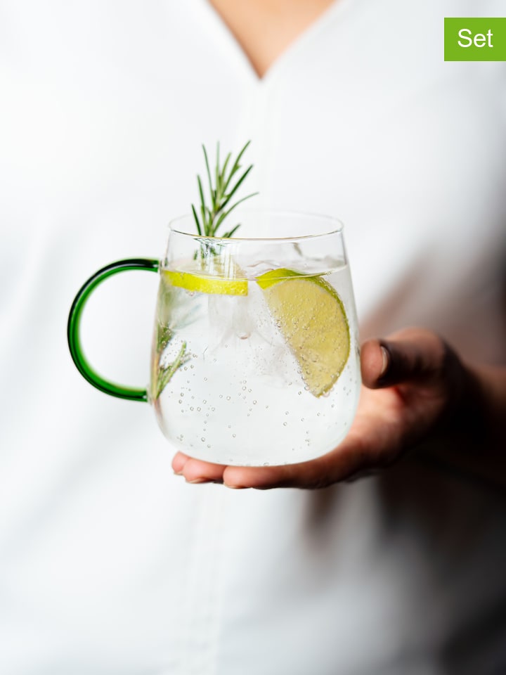 Vialli Design Szklanki (2 szt.) "Bolla" w kolorze zielonym - 400 ml rozmiar: onesize