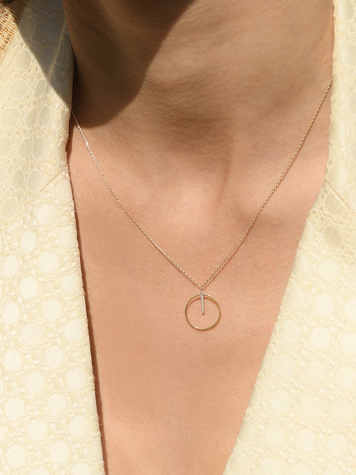 DIAMANTA Złoty naszyjnik "Cercle Prodigieux" z diamentami - dł. 42 cm rozmiar: onesize