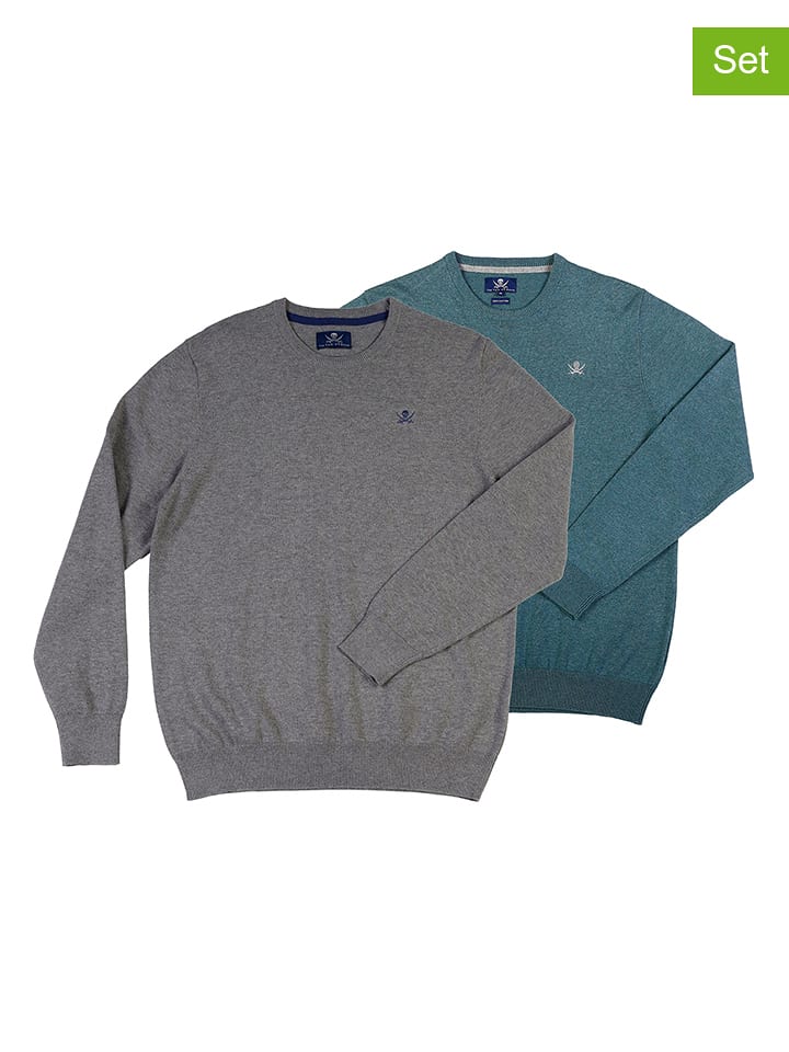 The Time of Bocha Swetry (2 szt.) w kolorze turkusowym i szarym rozmiar: M