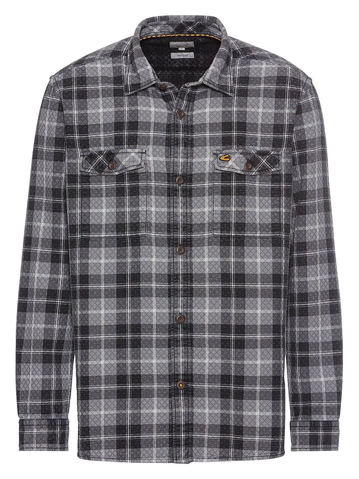 Camel Active Koszula w kolorze czarno-szarym rozmiar: L