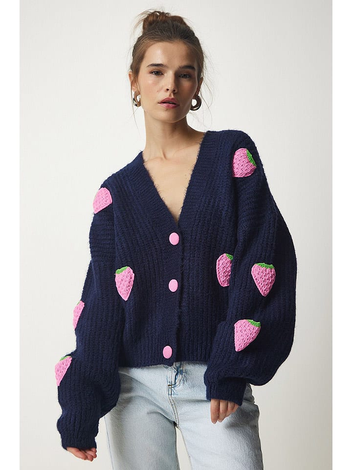 Happiness Istanbul Kardigan w kolorze granatowym rozmiar: onesize