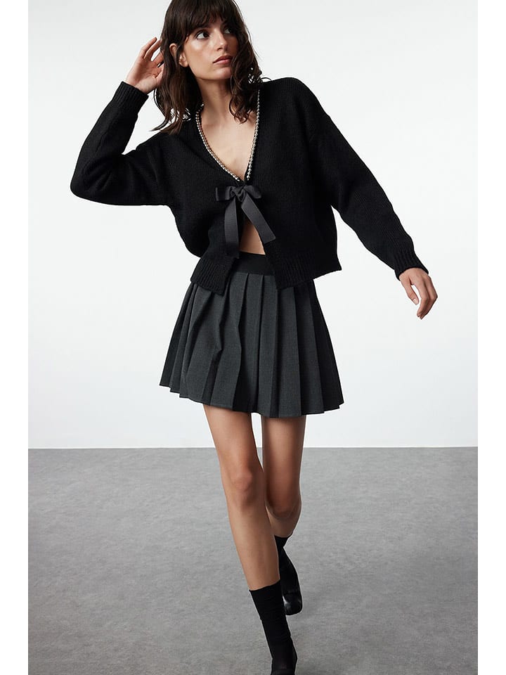 trendyol Kardigan w kolorze czarnym rozmiar: M