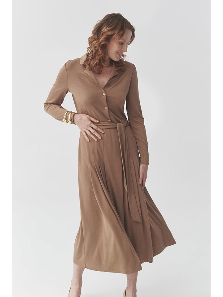 TATUUM Sukienka "Sandy" w kolorze jasnobrązowym rozmiar: S