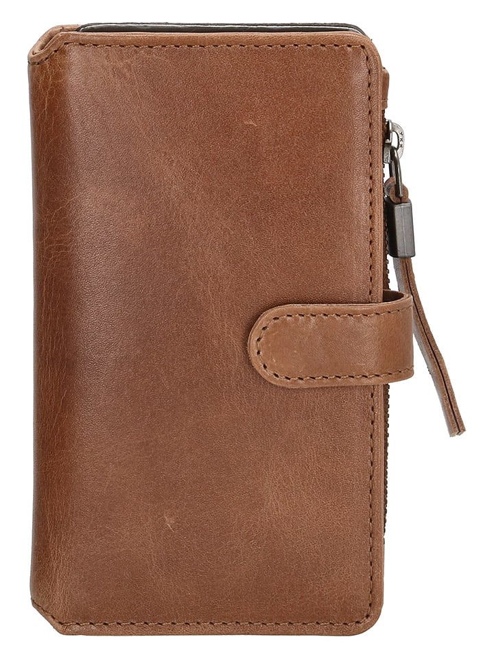 micmacbags Skórzana torebka w kolorze jasnobrązowym na telefon - 9 x 15 x 3 cm rozmiar: onesize