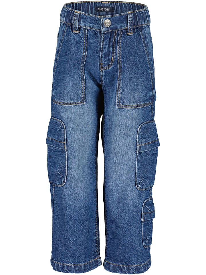 Blue Seven Bojówki dżinsowe - Loose fit - w kolorze niebieskim rozmiar: 116