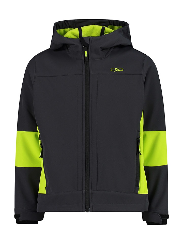 CMP Kurtka softshellowa w kolorze czarno-limonkowym rozmiar: 176