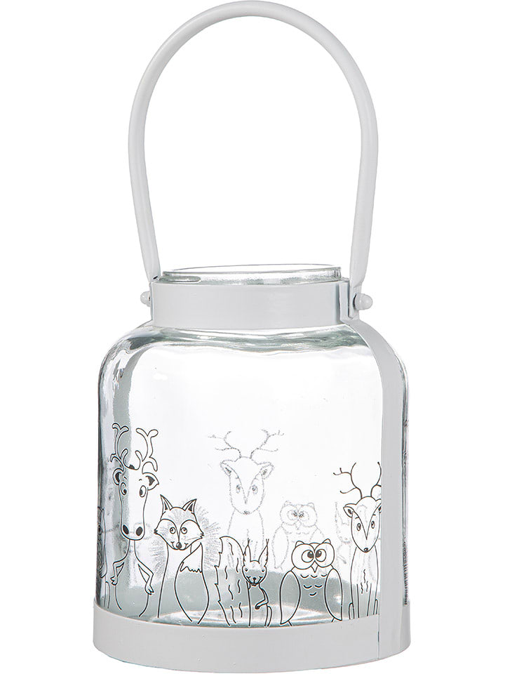 GILDE Świecznik w kolorze białym - wys. 18,5 cm rozmiar: onesize