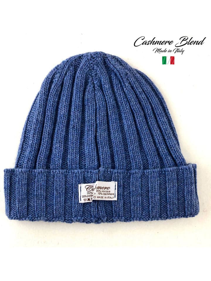 MILANO AMOUR Czapka w kolorze niebieskim z dodatkiem kaszmiru rozmiar: onesize