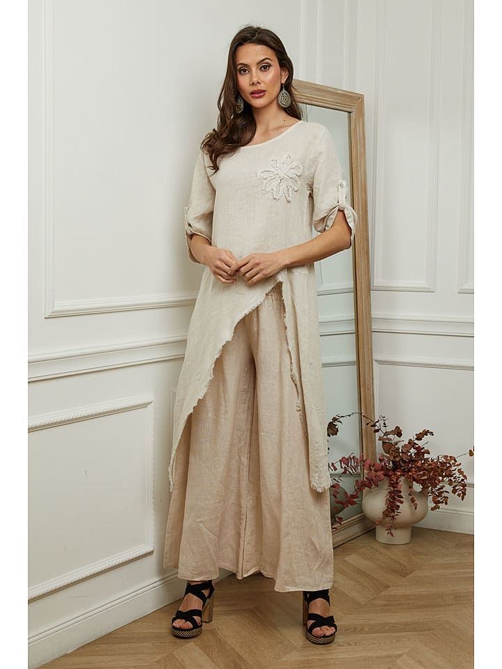 Plume Lniana tunika "Galopine" w kolorze beżowym rozmiar: XL