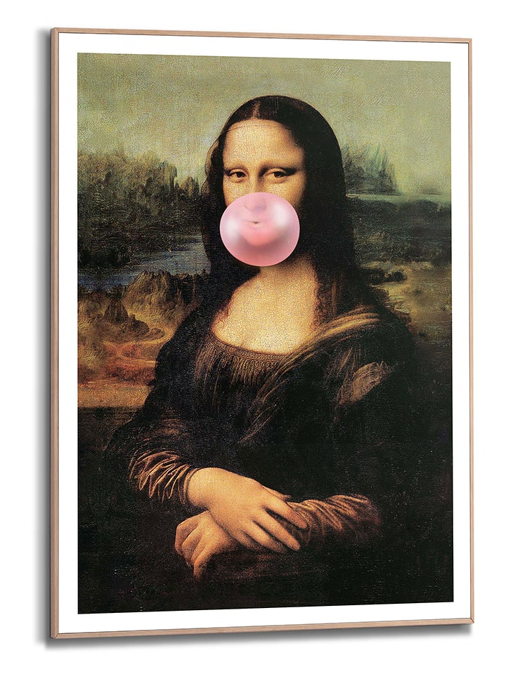 Orangewallz Druk artystyczny "Mona Lisa - Gum" w ramce rozmiar: 50x70 cm