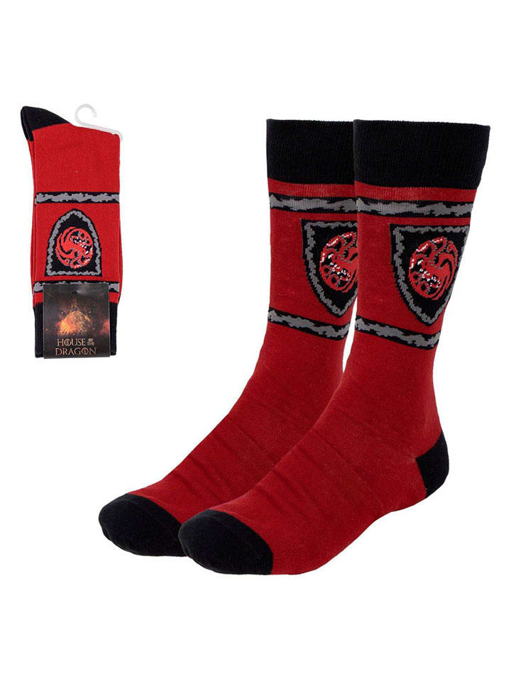 Lucky Socks Skarpety "House of Dragon" w kolorze czerwono-czarnym rozmiar: 35-41