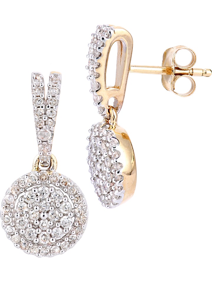 Revoni Złote kolczyki-wkrętki z diamentami rozmiar: onesize