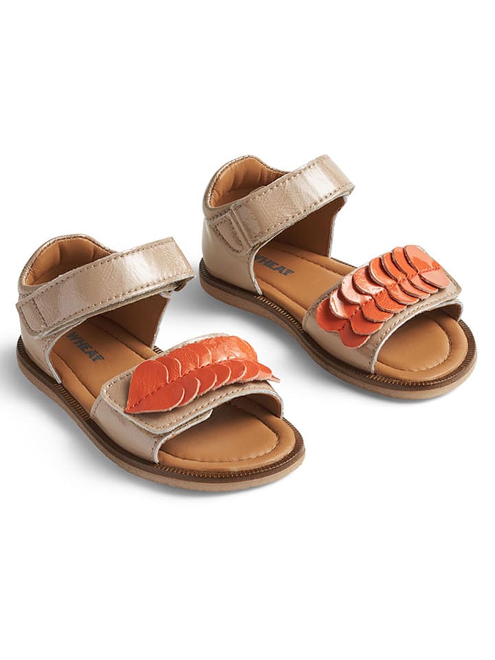 Wheat Skórzane sandały w kolorze złotym rozmiar: 33