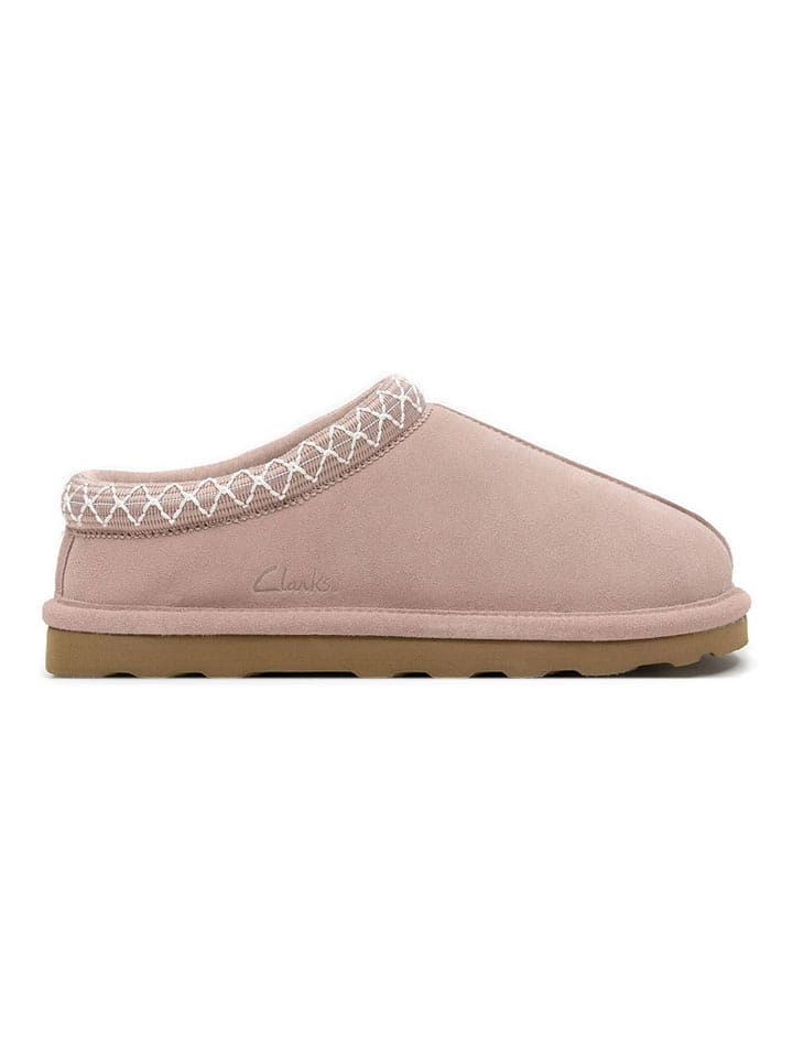 Clarks Skórzane kapcie w kolorze jasnoróżowym rozmiar: 38