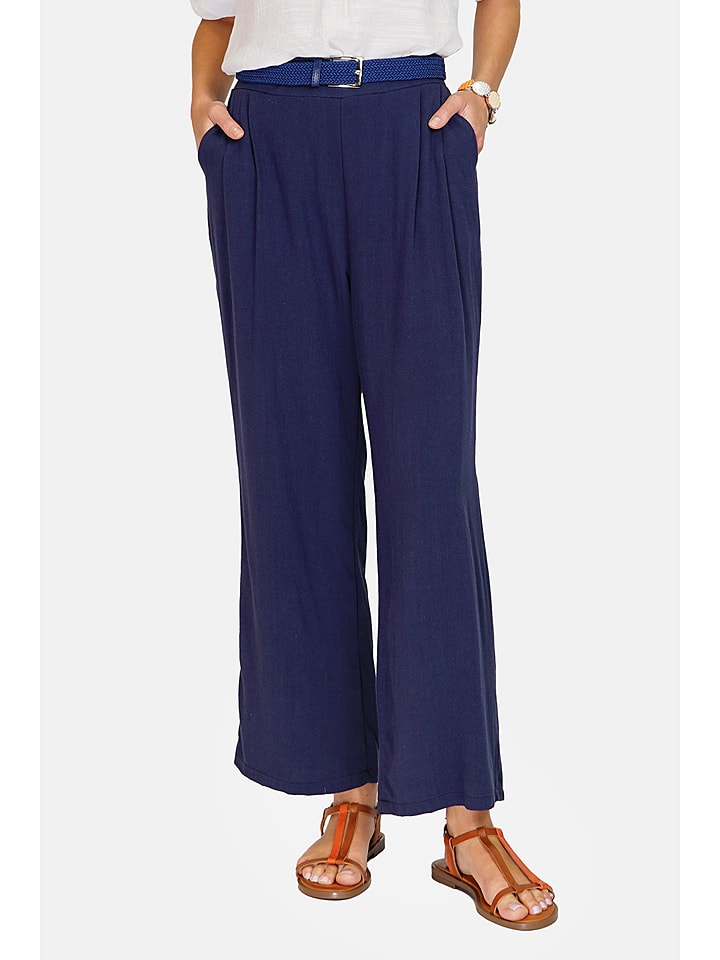 Le Jardin du Lin Spodnie w kolorze granatowym rozmiar: 40