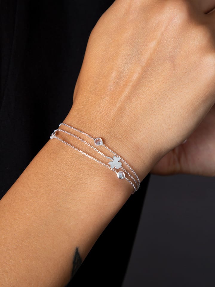 Heliophilia Srebrna bransoletka z elementami ozdobnymi rozmiar: onesize