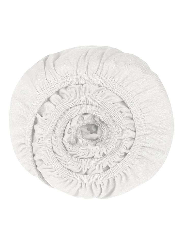 UNCOVER BY SCHIESSER Dżersejowe prześcieradło "New Jersey" w kolorze białym na gumce rozmiar: 180x200 cm