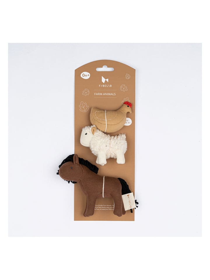 FABELAB Maskotki (3 szt.) "Pocket Friend - Farm Animals" - 0+ rozmiar: onesize