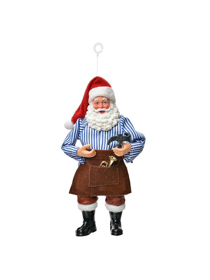 Clayre & Eef Zawieszka dekoracyjna w kolorze błękitno-brązowym - wys. 17 cm rozmiar: onesize