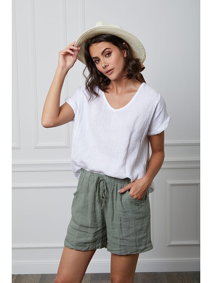 Fleur de Lin Lniana koszulka "Fabius" w kolorze białym rozmiar: XXL