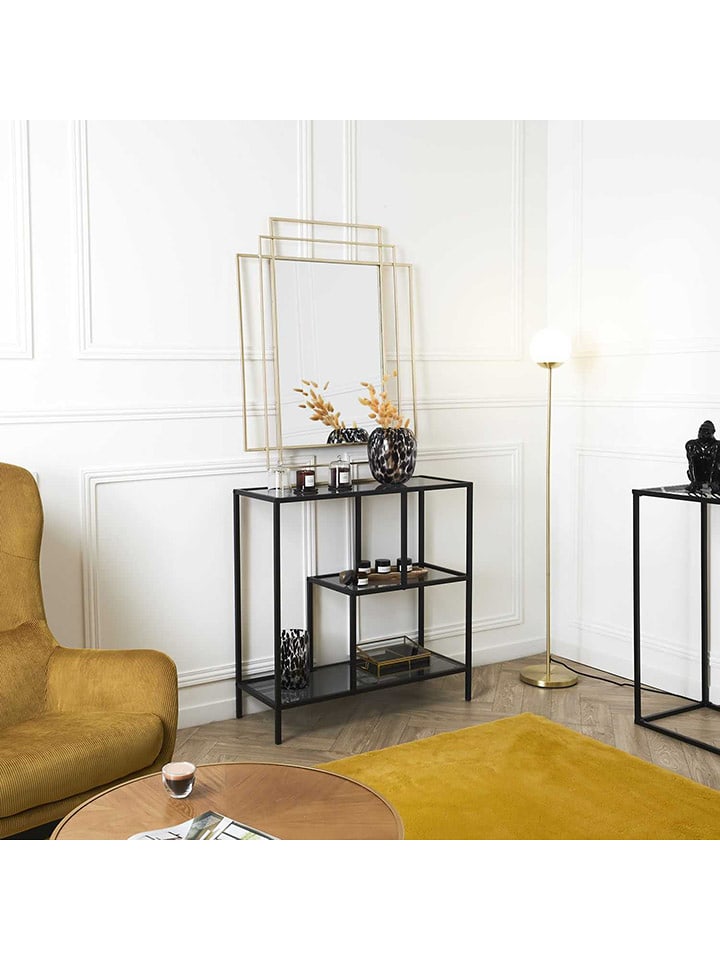 Rétro Chic Regał stojący w kolorze czarnym - 80 x 79,5 x 30 cm rozmiar: onesize