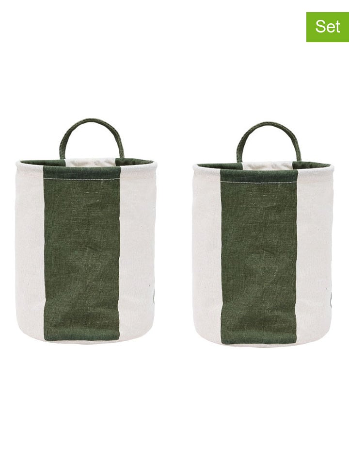 OYOY living design Kosze (2 szt.) "Kara" w kolorze zielonym - wys. 22 x Ø 18 cm rozmiar: onesize