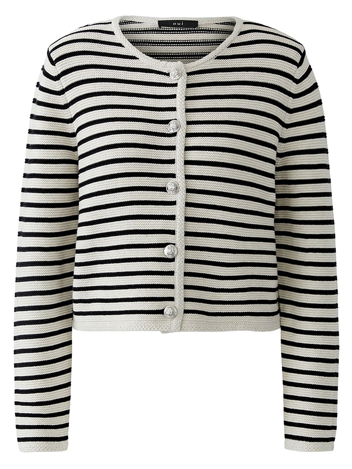 Oui Kardigan w kolorze biało-czarnym rozmiar: 40