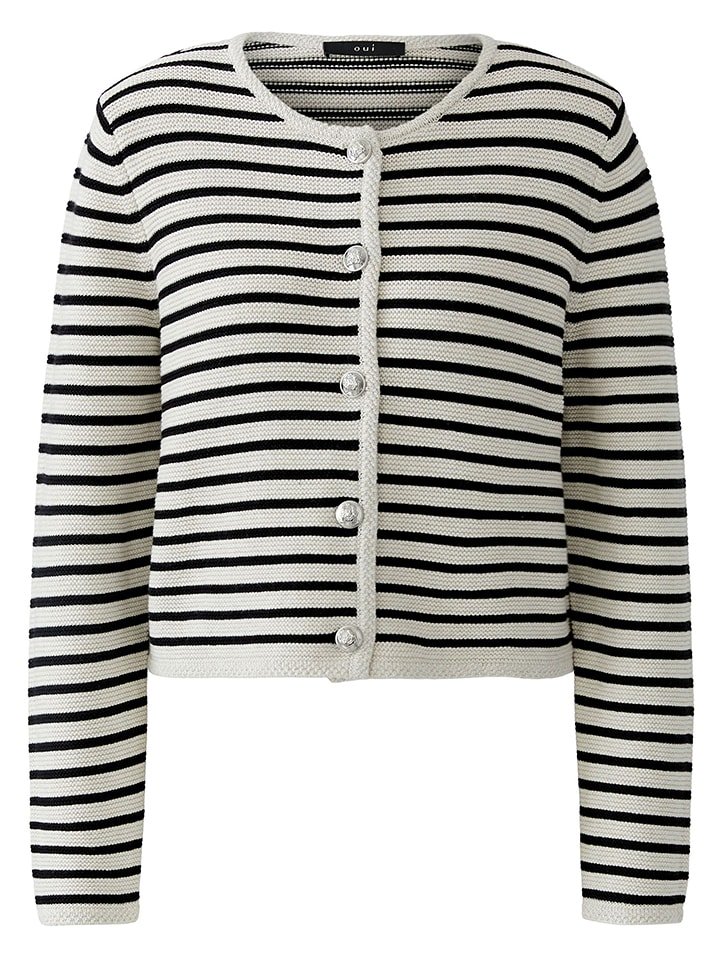Oui Kardigan w kolorze biało-czarnym rozmiar: 40