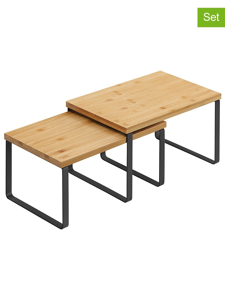 Songmics Regały (2 szt.) w kolorze jasnobrązowo-czarnym na przyprawy rozmiar: onesize