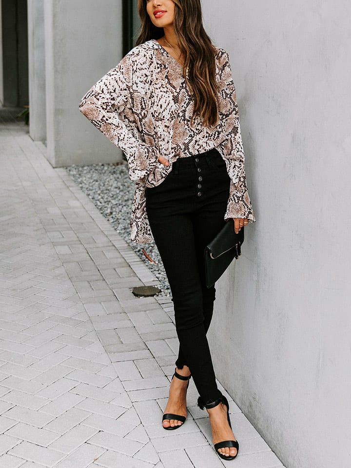 LA Angels Bluzka w kolorze biało-brązowym rozmiar: XL