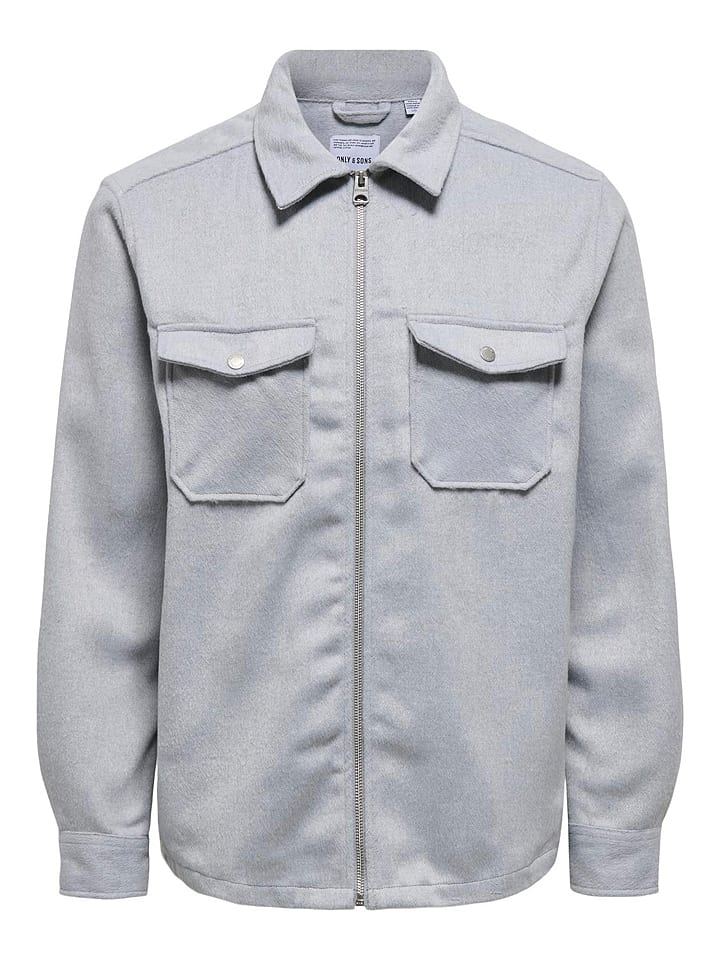 ONLY & SONS Kurtka koszulowa w kolorze jasnoszarym rozmiar: S