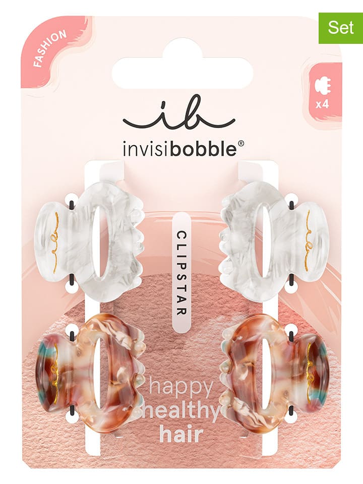 Invisibobble Spinki do włosów (8 szt.) "Clipstar" w kolorze biało-jasnobrązowym rozmiar: onesize