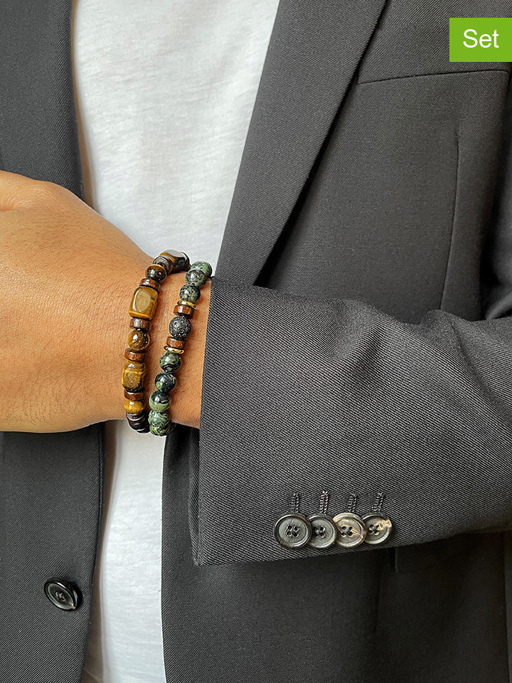 Uomo Bransoletki (2 szt.) z kamieniami szlachetnymi rozmiar: onesize